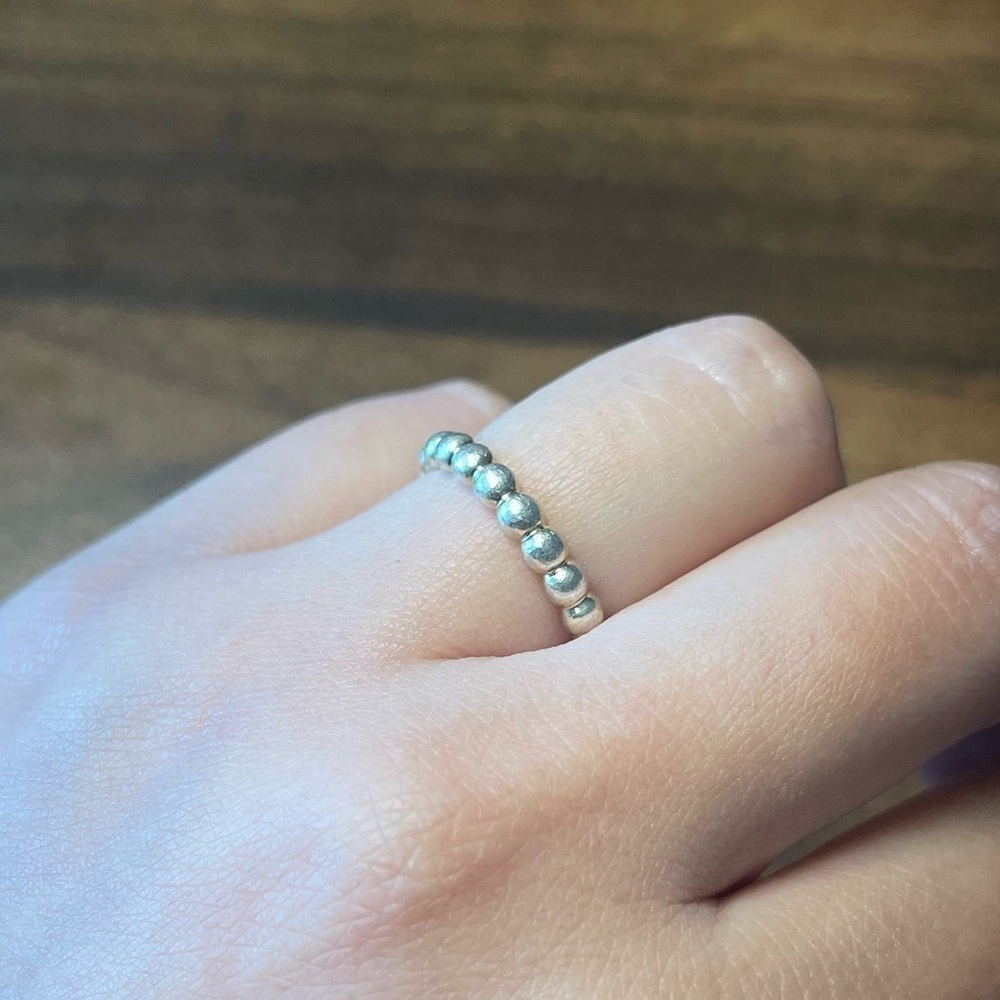 Sterling Silver Bubble Stackable Ring Size 5 - image 2